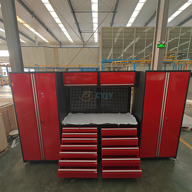 Industrial Tool Cabinet with Multi Drawer Multi Functions Red