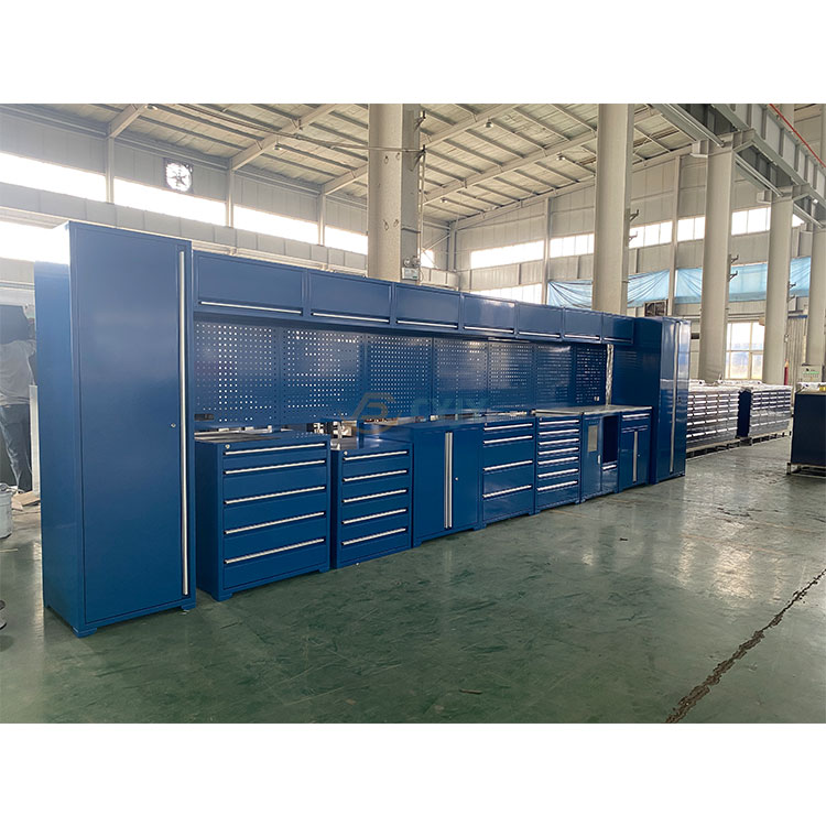 Blue Metal Garage Storage System
