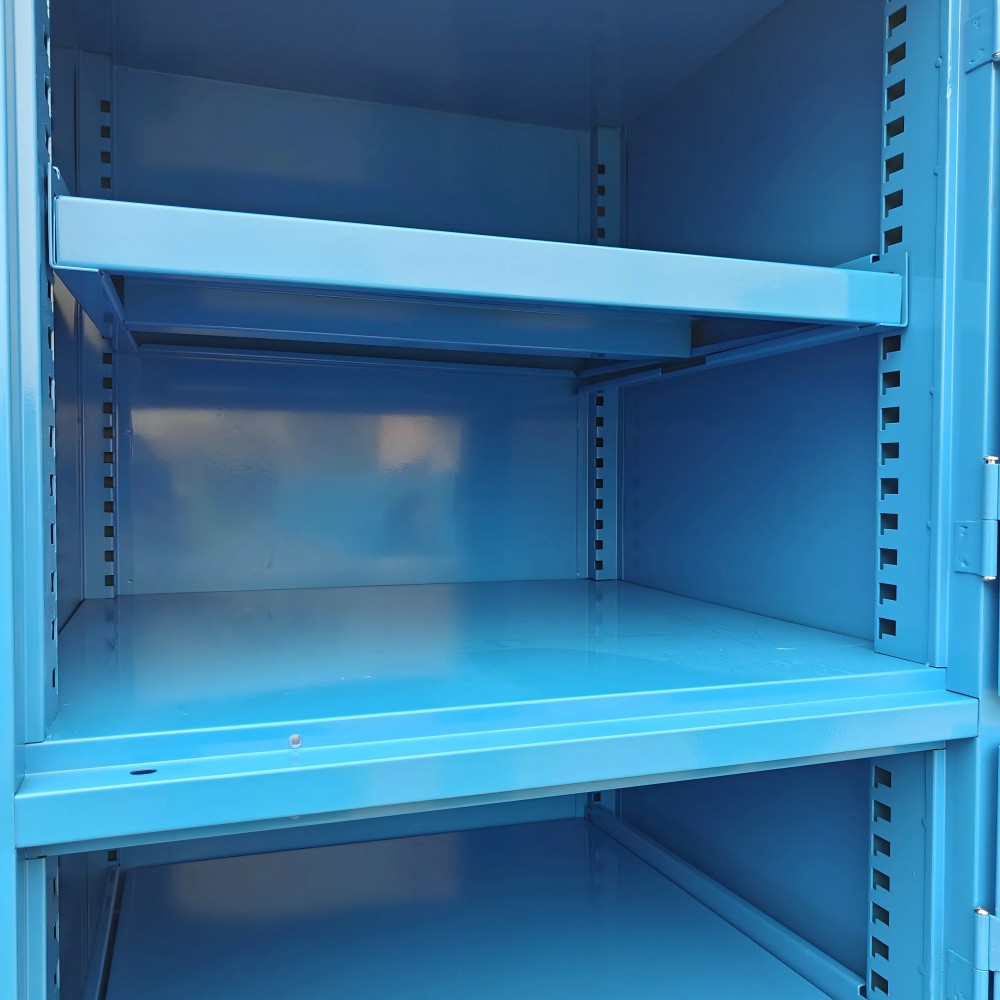 Blue single door tall cabinet