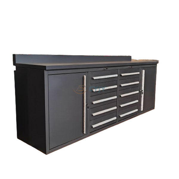Double-door Ten-drawer Metal Workbench