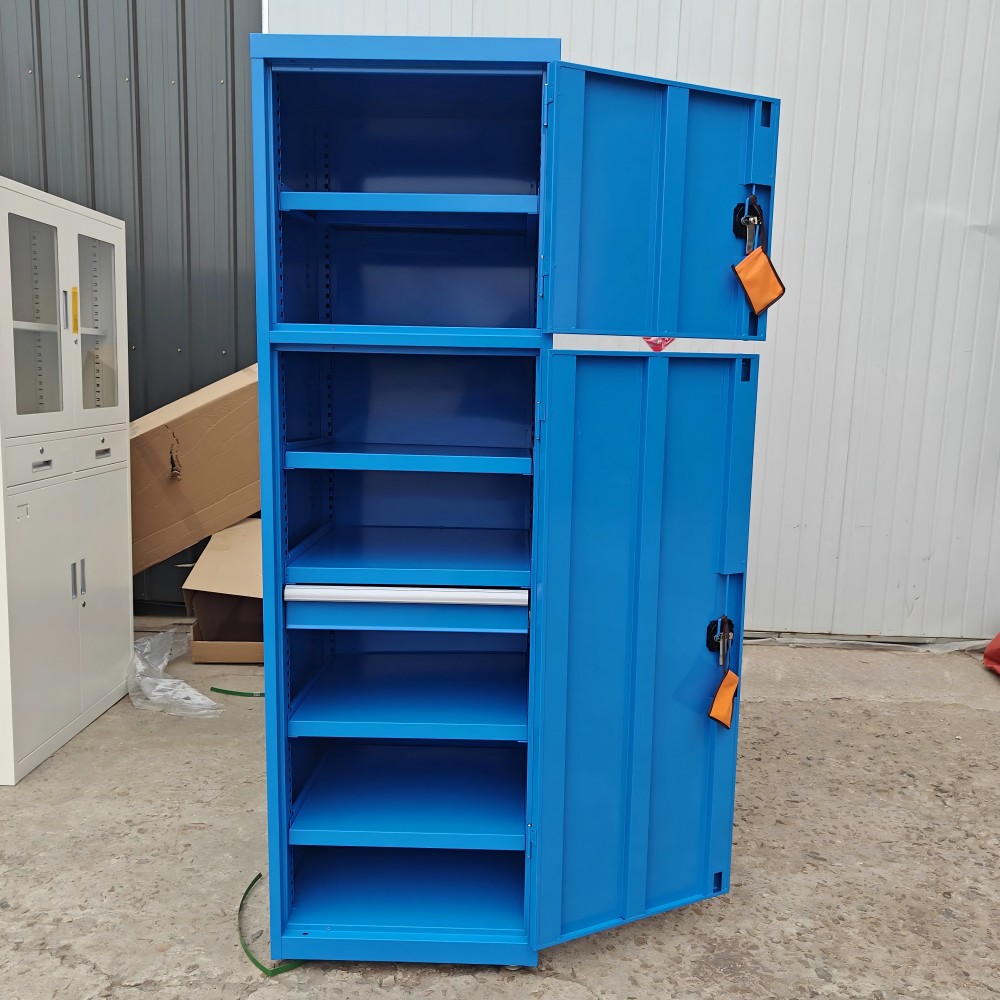 Blue single door tall cabinet