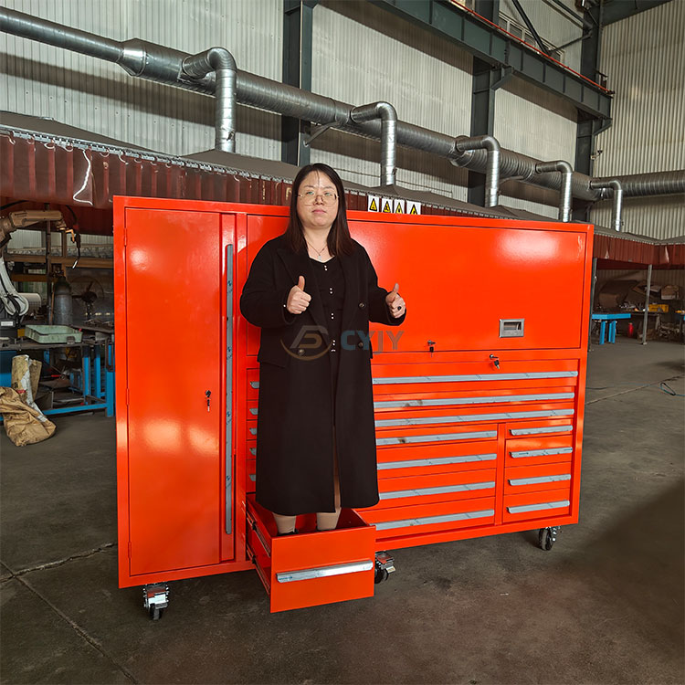 Orange Metal Tool Cabinet