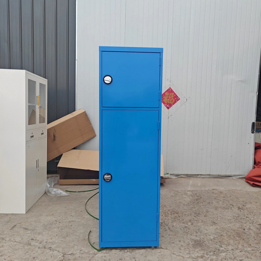 Blue single door tall cabinet