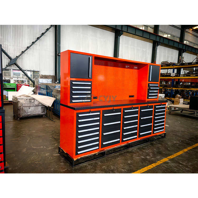 Orange multi-layer drawer tool workbench