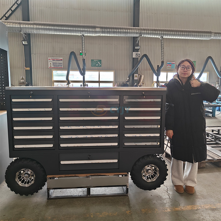Big Wheel Pit Car Metal Tool Cabinet