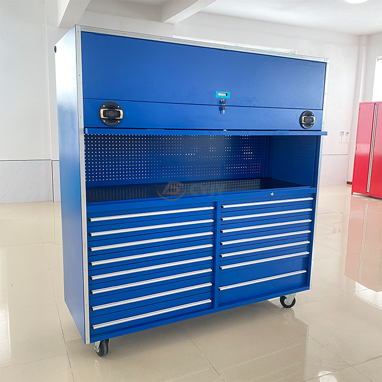 Blue Rolling Garage Cabinets