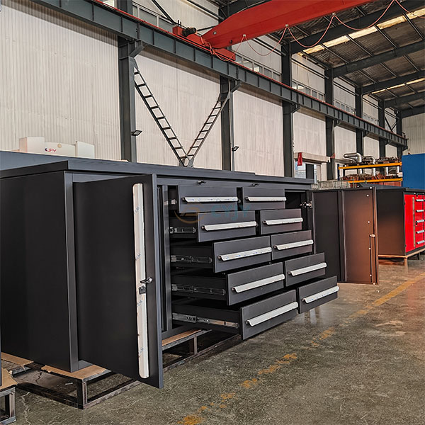 Double-door Ten-drawer Metal Workbench