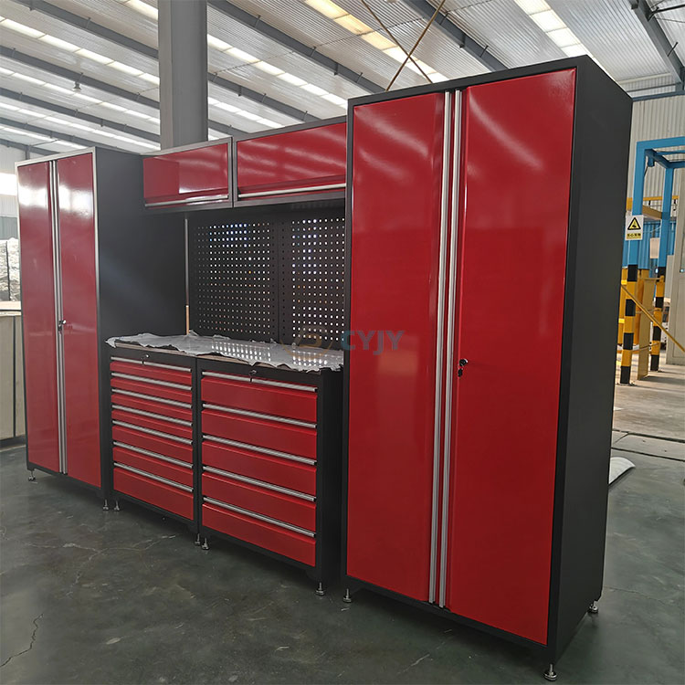 Industrial Tool Cabinet with Multi Drawer Multi Functions Red