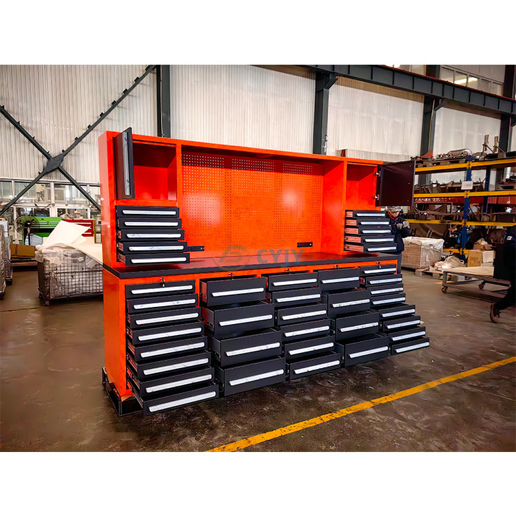 Orange multi-layer drawer tool workbench